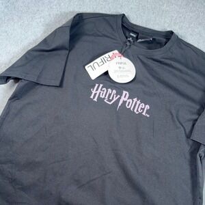 Friful Harry Potter Graphic Tee Unisex XL Black Solid NWT Wizarding World Logo